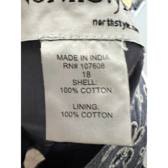 NORTHSTYLE CHAMBRAY EYELET EMBROIDERED CASUAL COASTAL BRUNCH DAY DATE DRESS - Picture 5 of 5